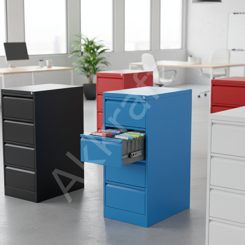 4 Çekmeceli Çelik Dosya Dolabı/TELESKOBİK RAYLI_EN İYİ FİYAT_12 AY TAKSİT