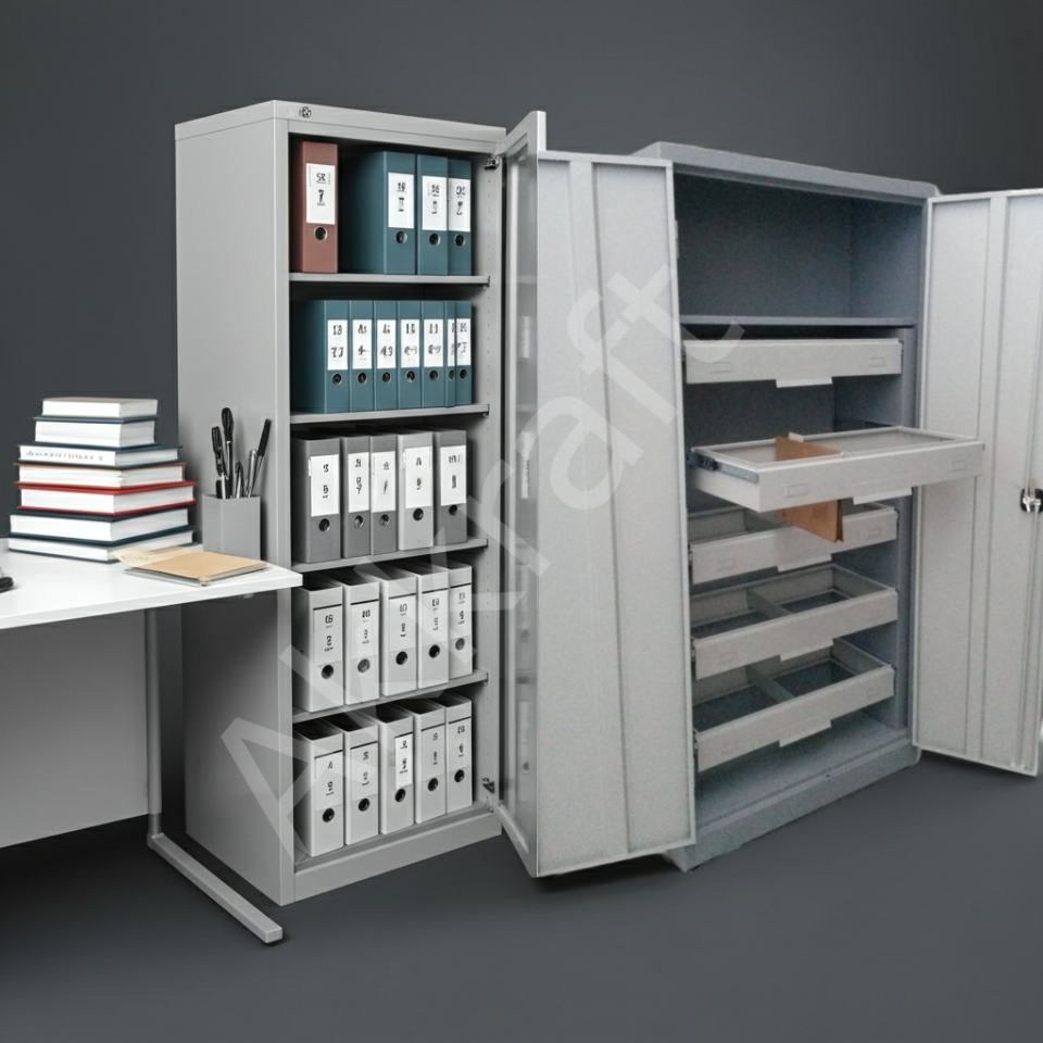 198 lik Raylı Kızaklı Çelik Dosya Dolabı