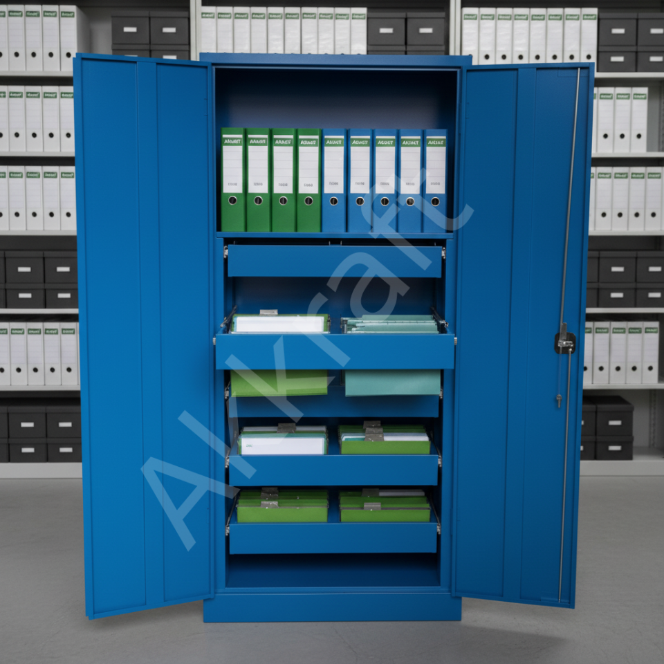 198 lik Raylı Kızaklı Çelik Dosya Dolabı