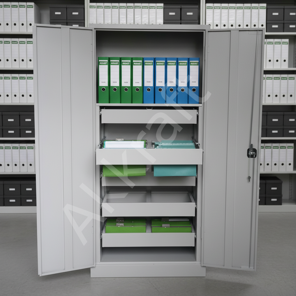 198 lik Raylı Kızaklı Çelik Dosya Dolabı