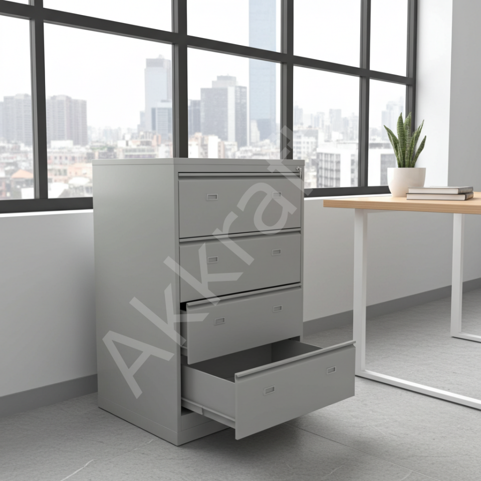 4 Çekmeceli 8 Gözlü Çelik Dosya Dolabı