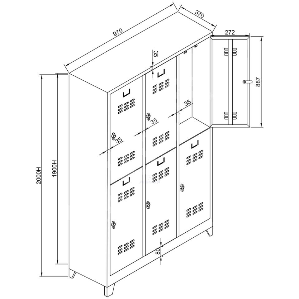 Ekonomik Altılı Soyunma Dolabı
