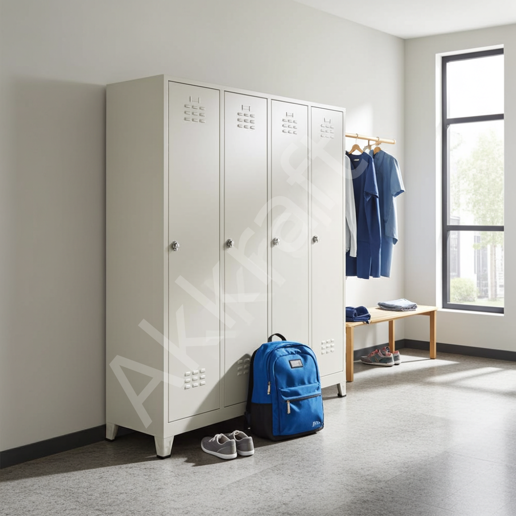 EKONOMİK İKİLİ SOYUNMA DOLABI ( GRİ-RAL7035 )